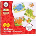 BIGJIGS Toys Set 3 puzzle din lemn - Dinozauri - RESIGILAT