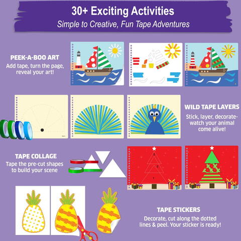 Chalk and Chuckles Set creativ - Coloram cu benzi decorative washi