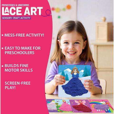 Chalk and Chuckles Arta cu sireturi pufoase - Printese & unicorni