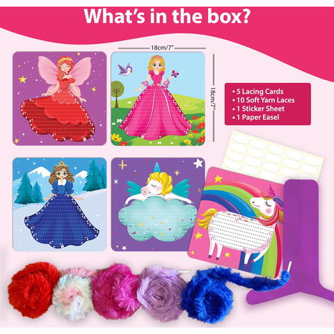 Chalk and Chuckles Arta cu sireturi pufoase - Printese & unicorni