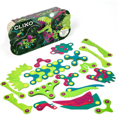 Clixo® joc magnetic de construit - Aventuri cu dinozauri (36 piese)
