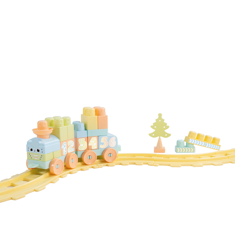 DOLU Set de constructii cu trenulet - 36 piese (pastel)