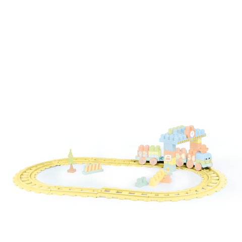 DOLU Set de constructii cu trenulet - 58 piese (pastel)