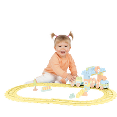 Set de constructii cu trenulet - 58 piese (pastel)
