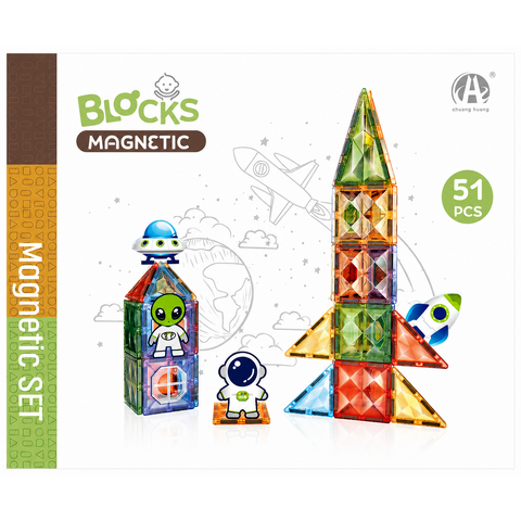 Bufnitel Joc magnetic Diamond - In spatiu 51 piese (7.5 cm)