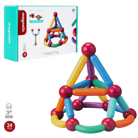Bufnitel Set de constructie magnetic - Forme 3D (34 piese)