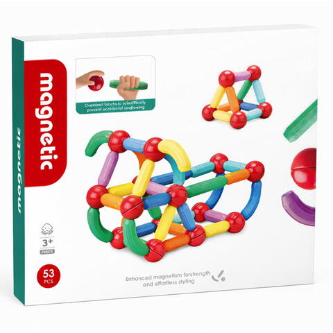 Bufnitel Set de constructie magnetic - Forme 3D (53 piese)