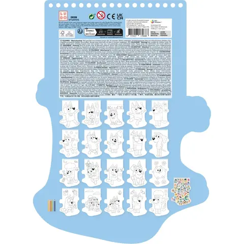 Moxy Carnetel de colorat cu creioane - Bluey