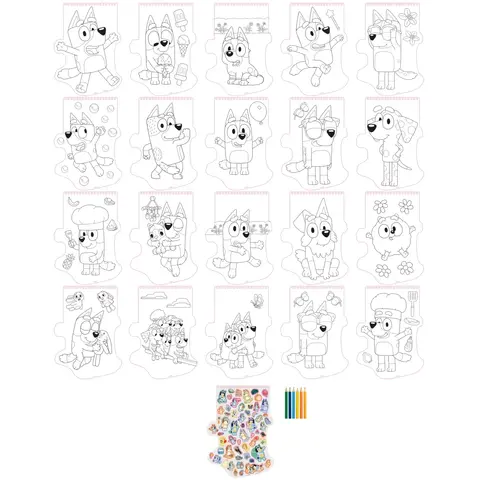 Moxy Carnetel de colorat cu creioane - Bluey