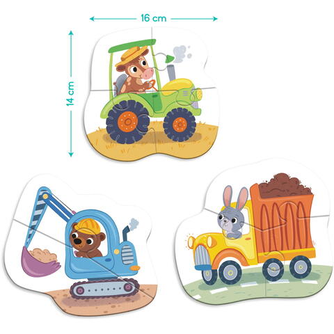 Dodo Baby puzzle 3 in 1 - Mijloace de transport (2,3,4 piese)