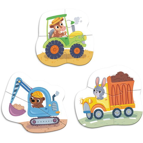 Dodo Baby puzzle 3 in 1 - Mijloace de transport (2,3,4 piese)
