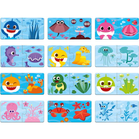 Dodo Puzzle - Potriveste culorile cu  Baby Shark (24 piese)