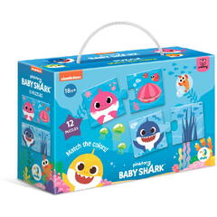 Puzzle - Potriveste culorile cu  Baby Shark (24 piese)