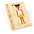 BIGJIGS Toys Puzzle anatomic din lemn - Fetita