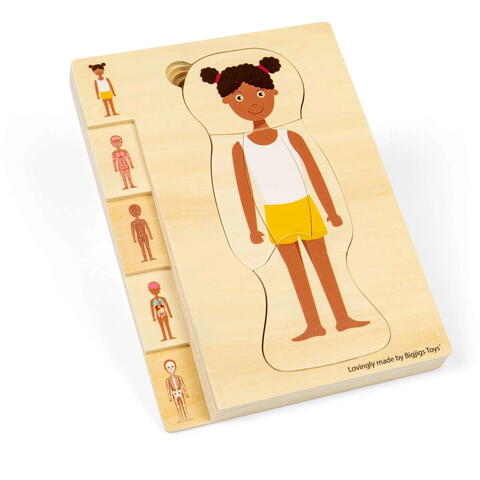BIGJIGS Toys Puzzle anatomic din lemn - Fetita