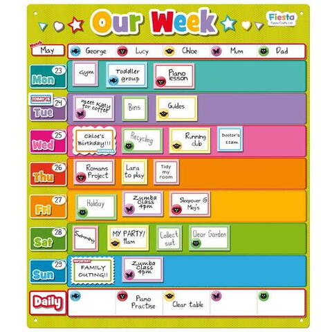 Fiesta Crafts Ltd Panou magnetic  - Programul meu saptamanal