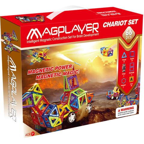 MAGPLAYER Set de constructie magnetic - 66 piese RESIGILAT