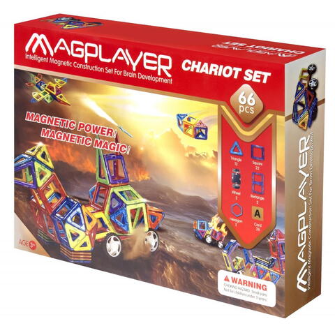 MAGPLAYER Set de constructie magnetic - 66 piese RESIGILAT