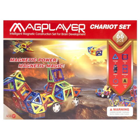 MAGPLAYER Set de constructie magnetic - 66 piese RESIGILAT