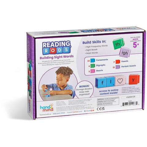 Hand2Mind Cuburi Reading Rods® - Construim cuvinte uzuale (lb.engleza)