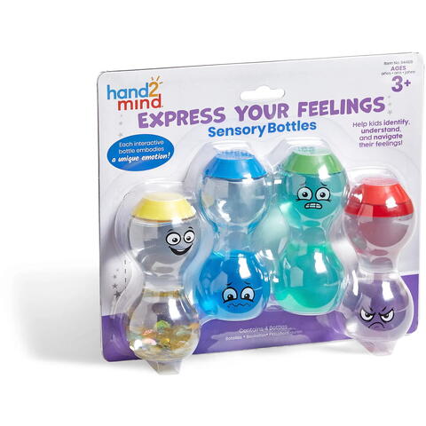 Hand2Mind Clepsidre senzoriale cu emotii - Fericit, nervos, speriat & suparat