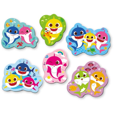 Dodo Puzzle 6 in 1 - Baby Shark (2, 3, 4 piese)