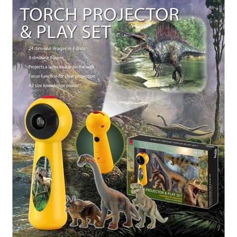 Ambo Funtamin Set proiector tip lanterna & 3 figurine - Dinozauri