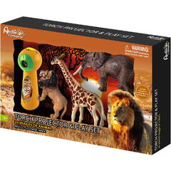 Set proiector tip lanterna & 3 figurine - Animalute