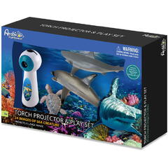 Set proiector tip lanterna & 3 figurine - Animalute marine