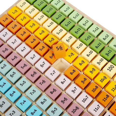 BIGJIGS Toys Tabla inmultirii din lemn - Scandi