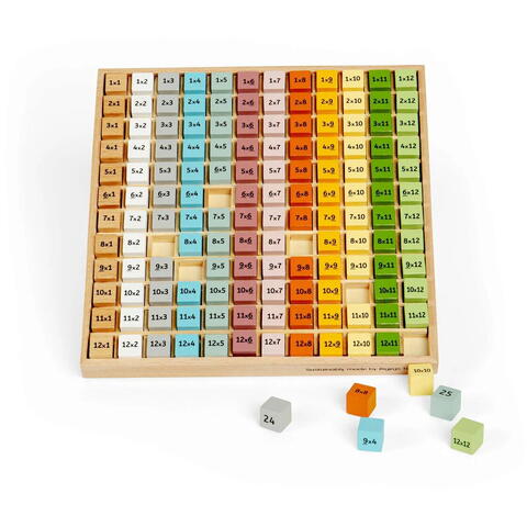 BIGJIGS Toys Tabla inmultirii din lemn - Scandi
