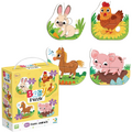 Dodo Puzzle 4 in 1 - Ferma vesela ( 2, 3, 4 piese)