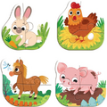 Dodo Puzzle 4 in 1 - Ferma vesela ( 2, 3, 4 piese)