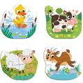 Dodo Puzzle 4 in 1 - O zi la ferma (2, 3, 4 piese)