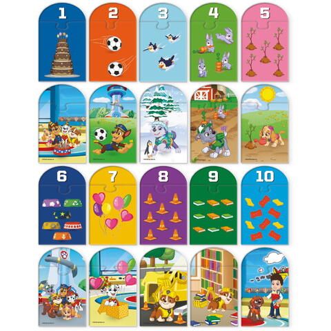 Dodo Puzzle de asociere cu numere - Paw Patrol
