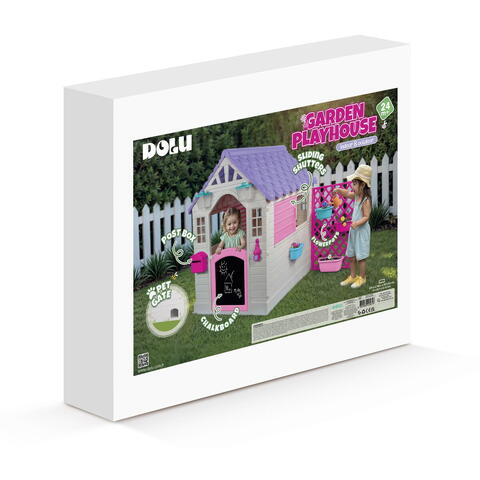 DOLU Casuta deluxe pentru copii - Alb & roz