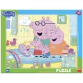 Dino Puzzle cu rama Peppa Pig - Joaca intre frati (40 piese)