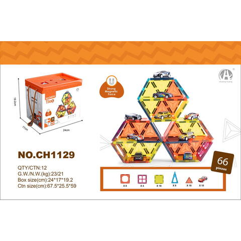 Bufnitel Joc magnetic RESIGILAT - Parcarea masinutelor 66 piese (7.5 cm)
