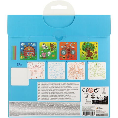Moxy Set creativ cu sabloane - La ferma