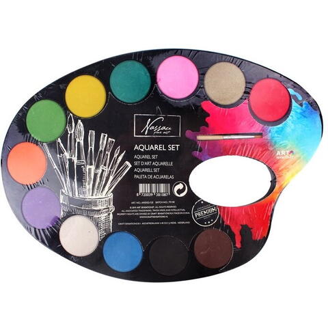 Nassau fine art Paleta artistului -12 acuarele cu pensula