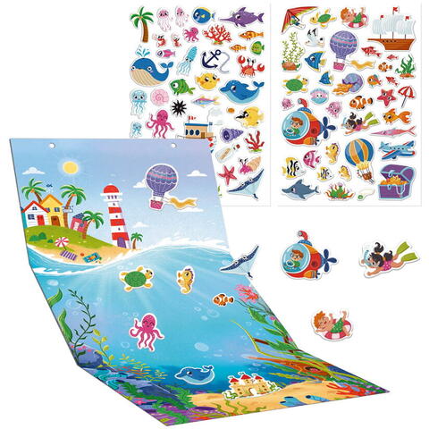 Dodo Set creativ mare cu abtibilduri  - Lumea subacvatica