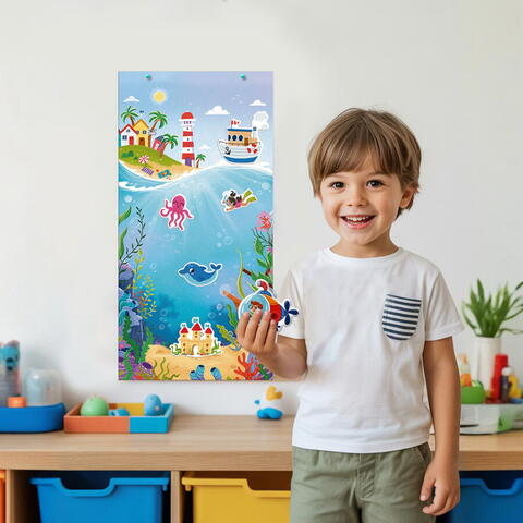 Dodo Set creativ mare cu abtibilduri  - Lumea subacvatica