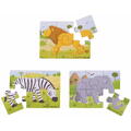 BIGJIGS Toys Set 3 puzzle din lemn - Jungla Vesela - RESIGILAT