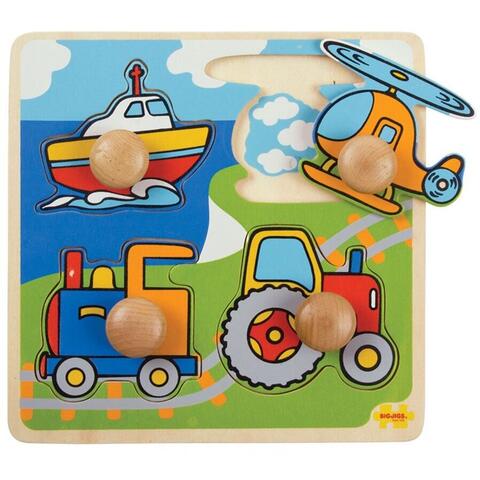 BIGJIGS Toys Primul meu puzzle - 4 mijloace de transport