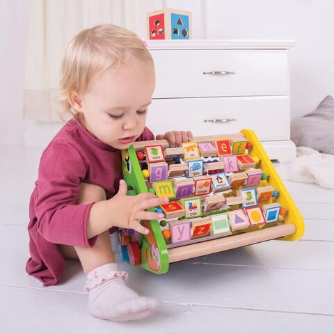 BIGJIGS Toys Centru de activitati - litere si imagini in engleza
