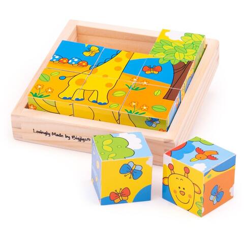 BIGJIGS Toys Puzzle cubic - safari