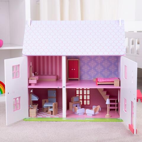 BIGJIGS Toys Casuta din lemn pentru papusi - Rose