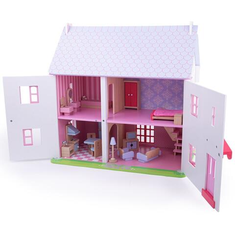 BIGJIGS Toys Casuta din lemn pentru papusi - Rose