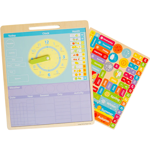 BIGJIGS Toys Vremea - Calendar magnetic in limba engleza