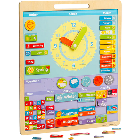 BIGJIGS Toys Vremea - Calendar magnetic in limba engleza